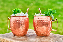 Verres à cocktail Moscow Mule avec pailles - Cozy Trendy- 450 ml - Cuivre martelé - 2 pièces