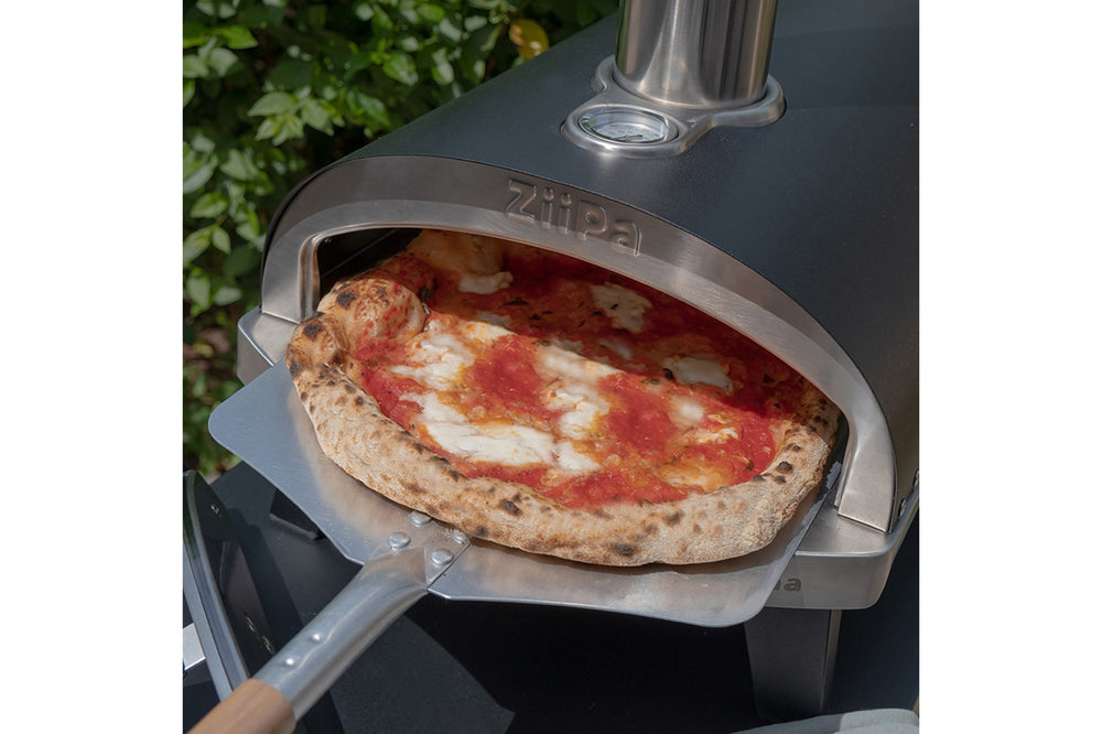 Four à pizza ZiiPa Piana - À bois - avec thermomètre - Anthracite - pour des pizzas de ø 30 cm - avec vaisselle