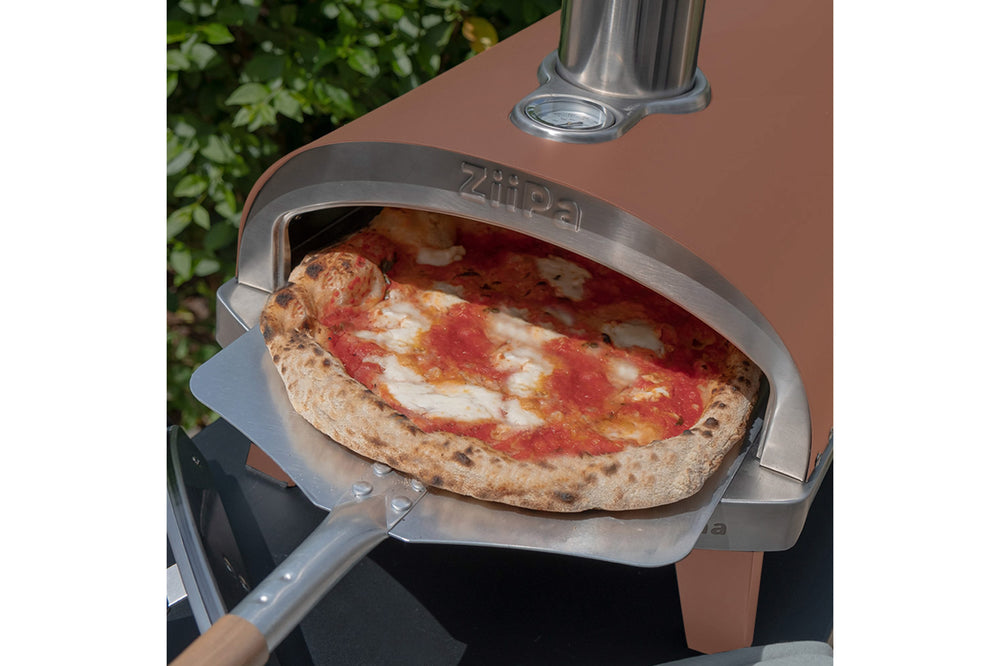 Four à pizza ZiiPa Piana - À bois - avec thermomètre - en terre cuite - pour des pizzas de ø 30 cm