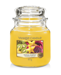 Bougie parfumée Yankee Candle taille moyenne Tropical Starfruit - 13 cm / ø 11 cm