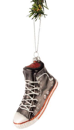 Boule de Noël Nordic Light - Boule en verre - Sneaker - Noir - 11 cm