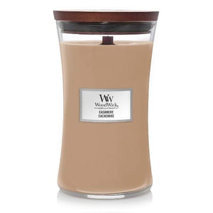 Bougie parfumée WoodWick - Bougie en verre - Cashmere - 18 cm / ø 10 cm