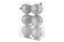 Boules de Noël Cosy & Trendy Argent Pailleté ø 8 cm - 6 Pièces