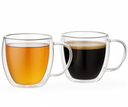 Verre à café/thé double paroi avec anse 280 ml - 2 pièces