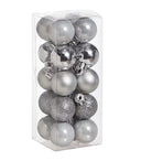 Boules de Noël Cosy @Home mélange argent ø 3 cm - 20 pièces