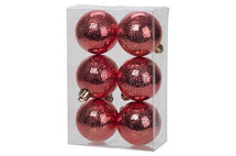 Boules de Noël Cosy & Trendy Wrinkle Rouge 6 pièces