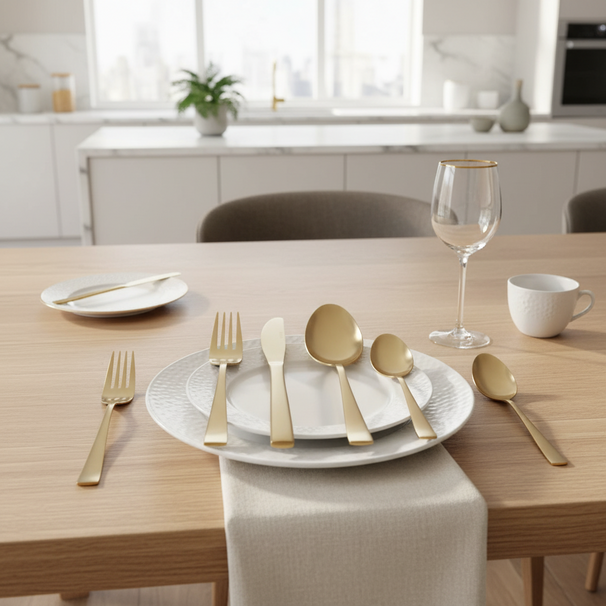 Set de couverts Studio Tavola - Or - 32 pièces / 8 personnes