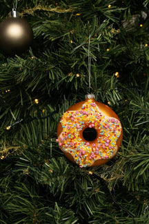 Boule de Noël Nordic Light Donut Rose Confetti 10 cm