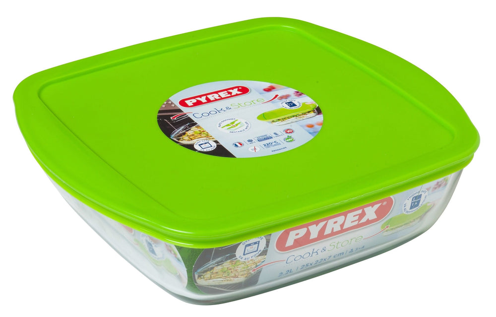 Plat à four en Pyrex - avec couvercle - Cook & Store - 25 x 22 x 7 cm / 2,2 litres