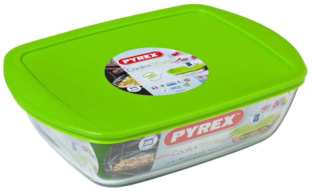 Plat à four en Pyrex - avec couvercle - Cook & Store - 28 x 20 x 8 cm / 2,5 litres