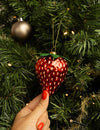 Boule de Noël Nordic Light Fraise 10 cm