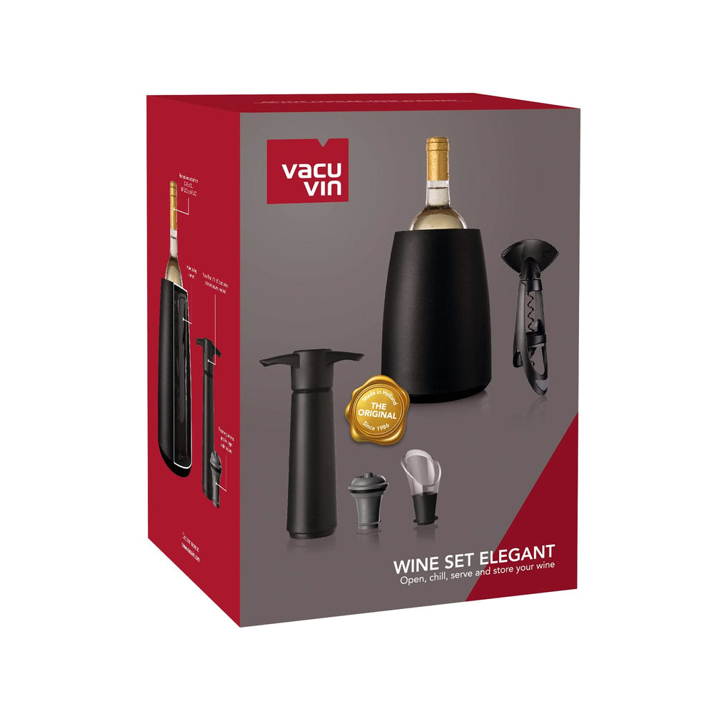 Ensemble de vin Vacu Vin Elegant - Noir - 5 pièces