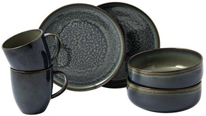 Service de vaisselle Villeroy & Boch Crafted - Breeze Gris - 6 pièces / 2 personnes - 2x kopjes, 2x bols en 2x assiettes à petit-déjeuner