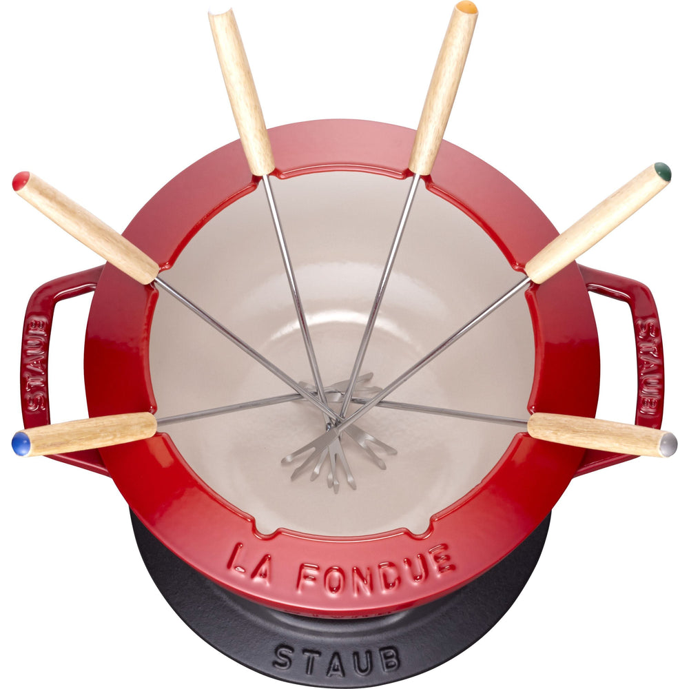 Ensemble à fondue Staub Cerise - ø 20 cm / 2,36 litres