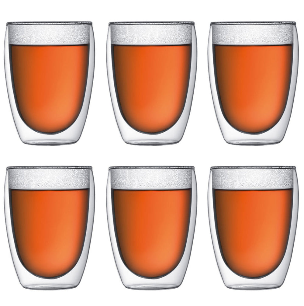 Verre à café et à thé Bodum Pavina à double paroi - Valve brevetée - 350 ml - 6 pièces