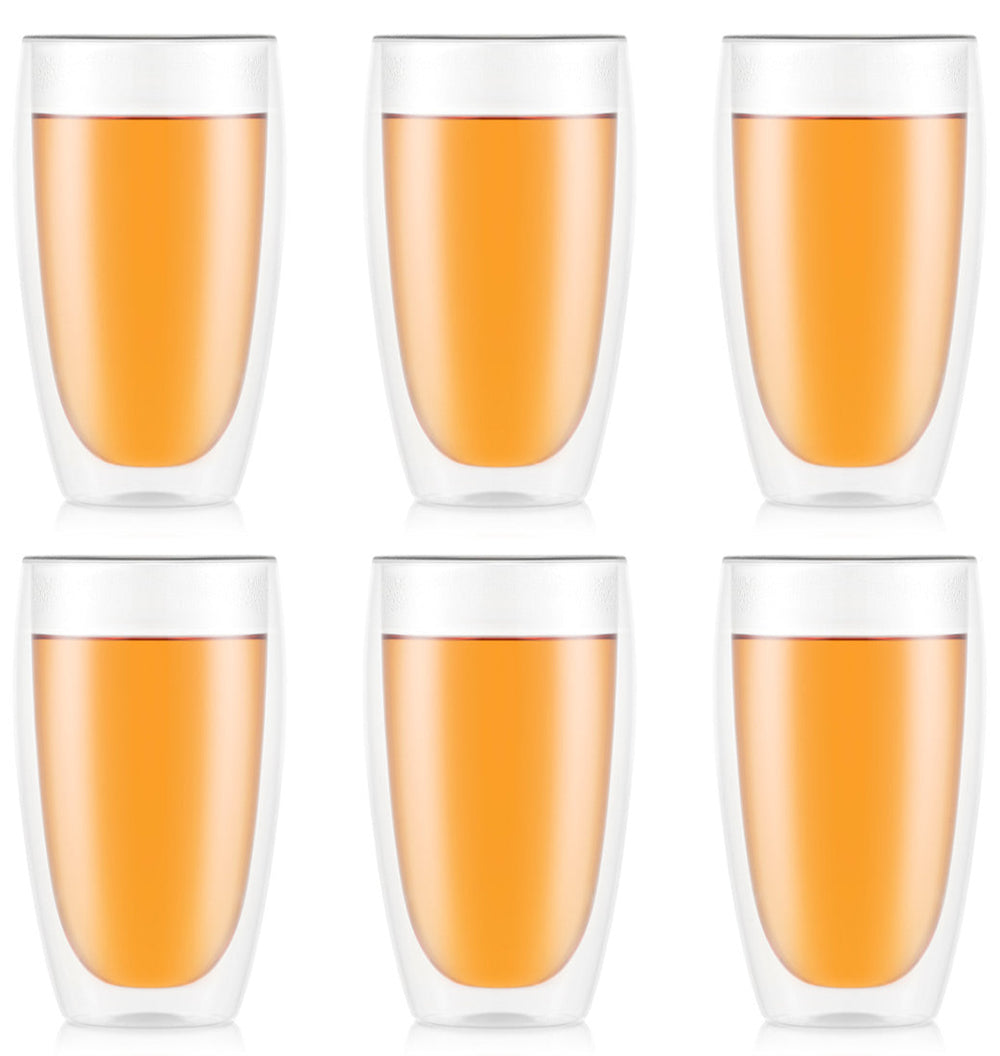 Verre à latte macchiato Bodum à double paroi Pavina - Valve brevetée - 450 ml - 6 pièces