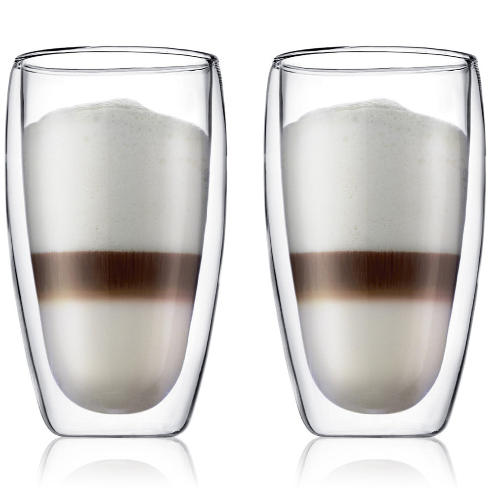Verre à latte macchiato double paroi Bodum Pavina - Valve brevetée - 450 ml - 2 pièces