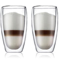 Verre à latte macchiato double paroi Bodum Pavina - Valve brevetée - 450 ml - 2 pièces