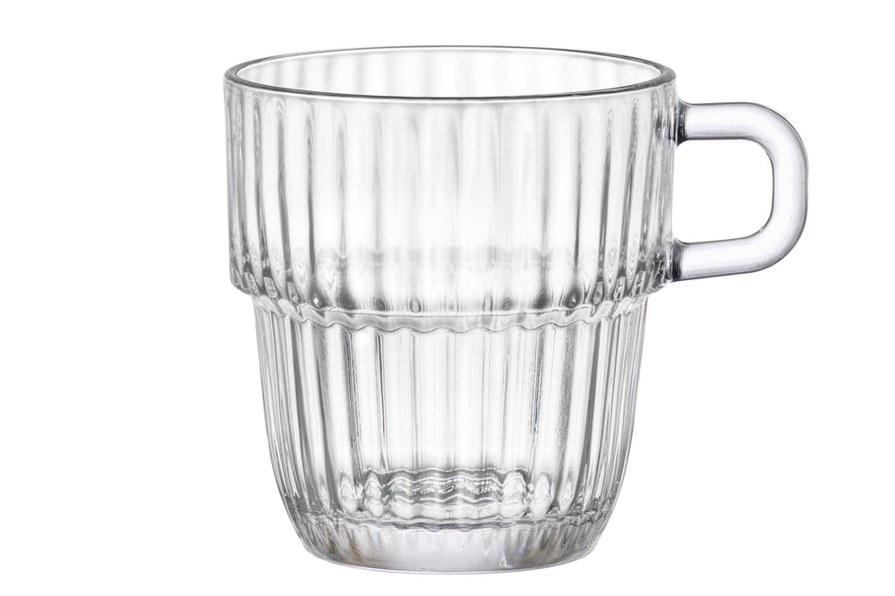 Bormioli Rocco Theeglazen - Koffiekopjes met oor - Stapelbaar - Barshine 250 ml - 6 Stuks