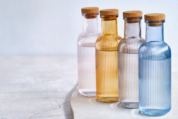 Carafe à eau Cosy & Trendy - Carafe avec bouchon en liège - Raya - Transparent - 1 litre