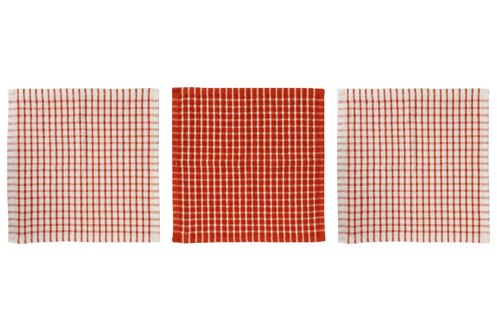 Torchons Cosy & Trendy Stoff Rouille 30x30 cm - 3 pièces