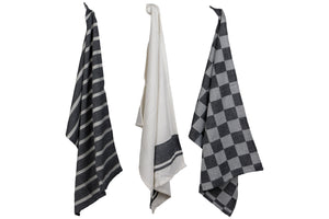 Torchons Cosy & Trendy Stoff Black Chambray 50x70 cm - 3 pièces