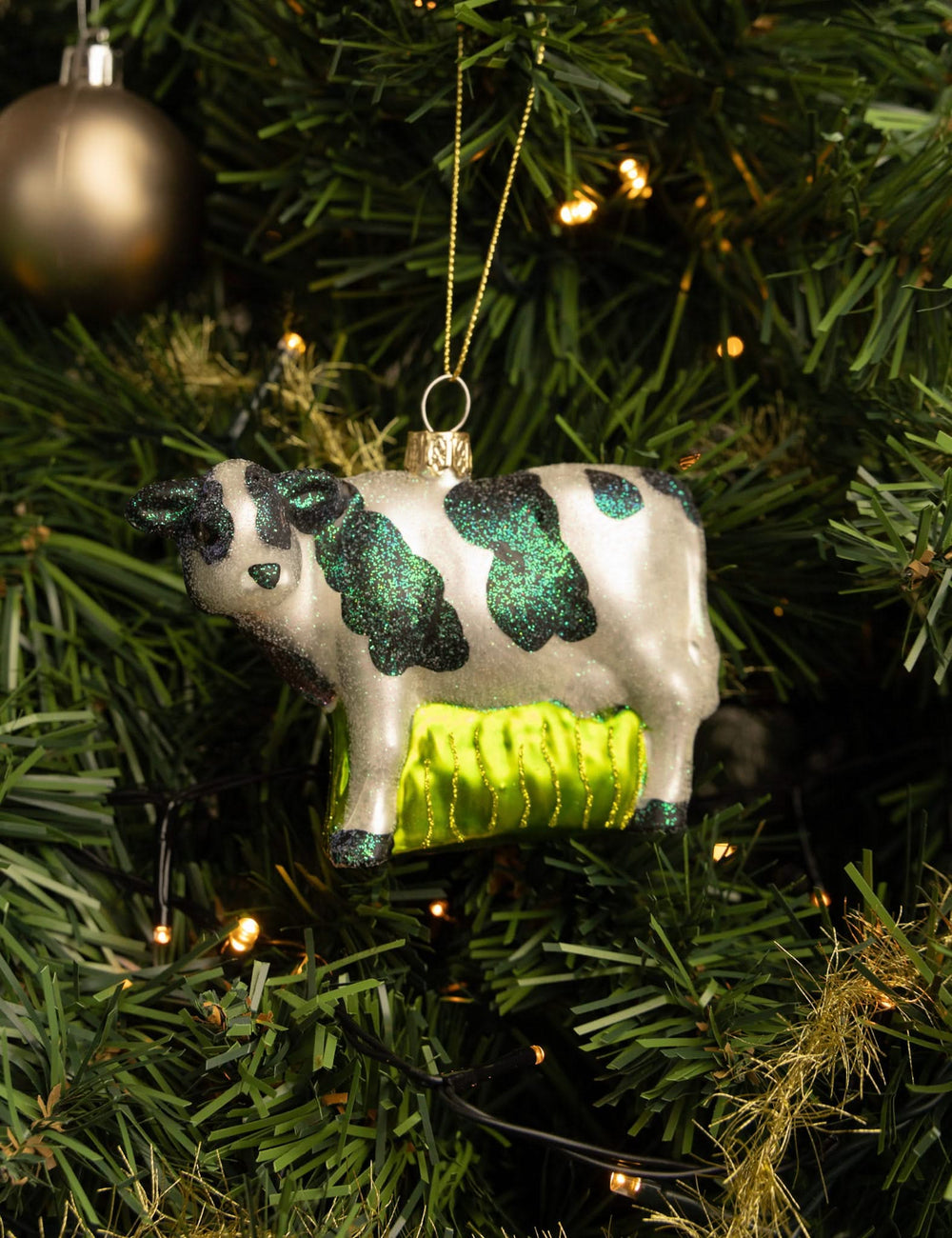 Boule de Noël Nordic Light Vache 12 cm