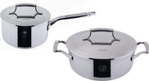 Ensemble de casseroles Saveur Selects Voyage Series (Casserole ø 25 cm + Casserole en acier ø 20 cm) - Acier inoxydable Triply - Induction et toutes autres sources de chaleur