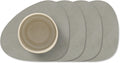 Dessous de Verre LIND DNA Nupo - Cuir - Gris clair - 13 x 11 cm - 4 pièces