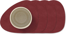 Dessous de Verre LIND DNA Nupo - Cuir - Rouge - 13 x 11 cm - 4 pièces