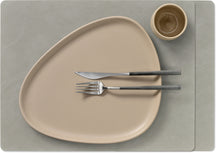 Sets de table LIND DNA Nupo - Cuir - Gris clair 45 x 35 cm - 2 pièces