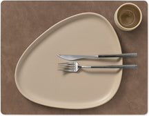 Sets de table LIND DNA Nupo - Cuir - Marron / Sable - réversible - 45 x 35 cm - 2 Pièces