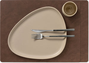 Sets de table LIND DNA Nupo - Cuir - Marron Foncé - 45 x 35 cm - 2 Pièces