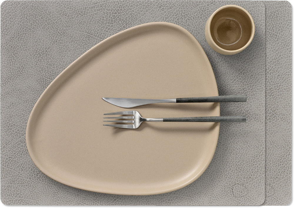 Sets de table LIND DNA Hippo - Cuir - Gris anthracite - 45 x 35 cm - 2 pièces
