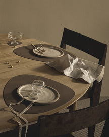 Sets de table LIND DNA Nupo - Cuir - Marron - Courbé - 44 x 37 cm - 2 Pièces