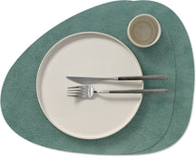Sets de table LIND DNA Hippo - Cuir - Vert pastel - Courbé - 44 x 37 cm - 2 pièces
