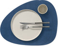 Sets de table LIND DNA Hippo - Cuir - Bleu marine - Courbé - 44 x 37 cm - 2 pièces