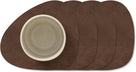 Dessous de Verre LIND DNA Nupo - Cuir - Marron foncé - 13 x 11 cm - 4 pièces