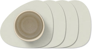 Dessous de Verre LIND DNA Nupo - Cuir - Lin - 13 x 11 cm - 4 pièces