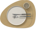 Sets de table LIND DNA Nupo - Cuir - Khaki - Courbé - 44 x 37 cm - 2 pièces
