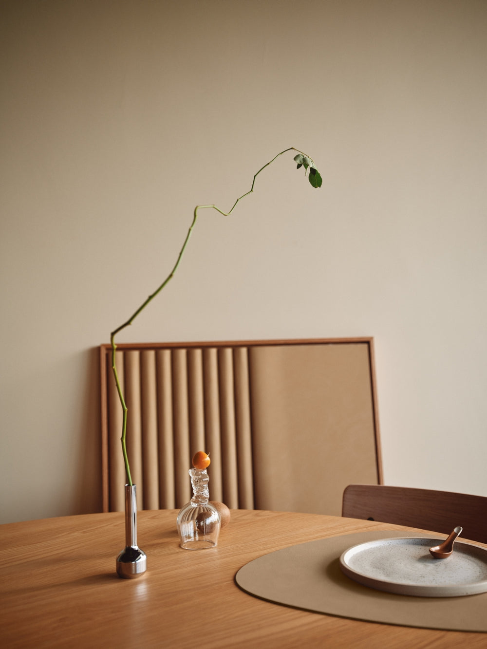 Sets de table LIND DNA Nupo - Cuir - Khaki - Courbé - 44 x 37 cm - 2 pièces