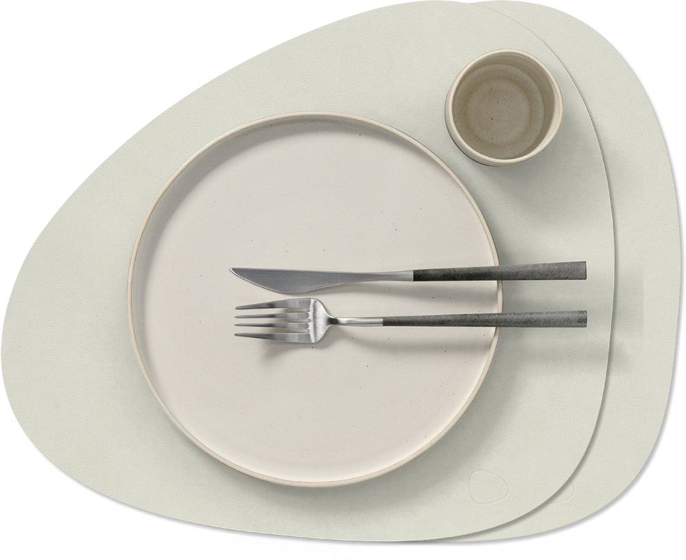 Sets de table LIND DNA Nupo - Cuir - Lin - Courbé - 44 x 37 cm - 2 pièces