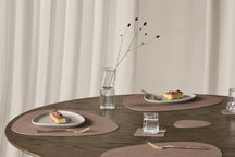 Sets de table LIND DNA Nupo - Cuir - Rose ancien - Courbé - 44 x 37 cm - 2 pièces