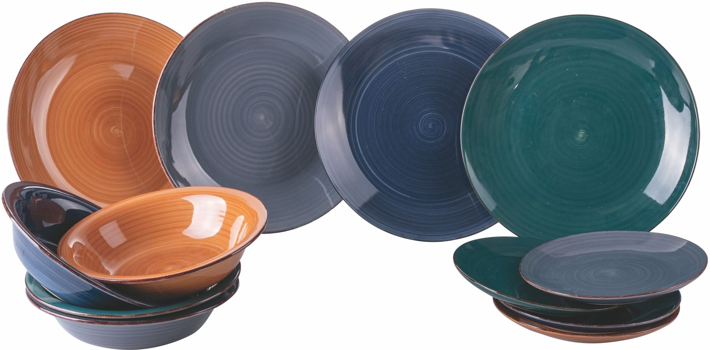 Lot De 4 Assiettes à Steak En Porcelaine Basalt - Format 39,5x24 Cm, Rigole, Couleur Ardoise