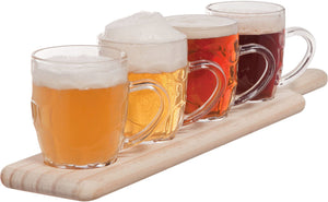 Ensemble de chopes a bière Cosy & Trendy - Planche en bois - 285 ml - 5 pièces