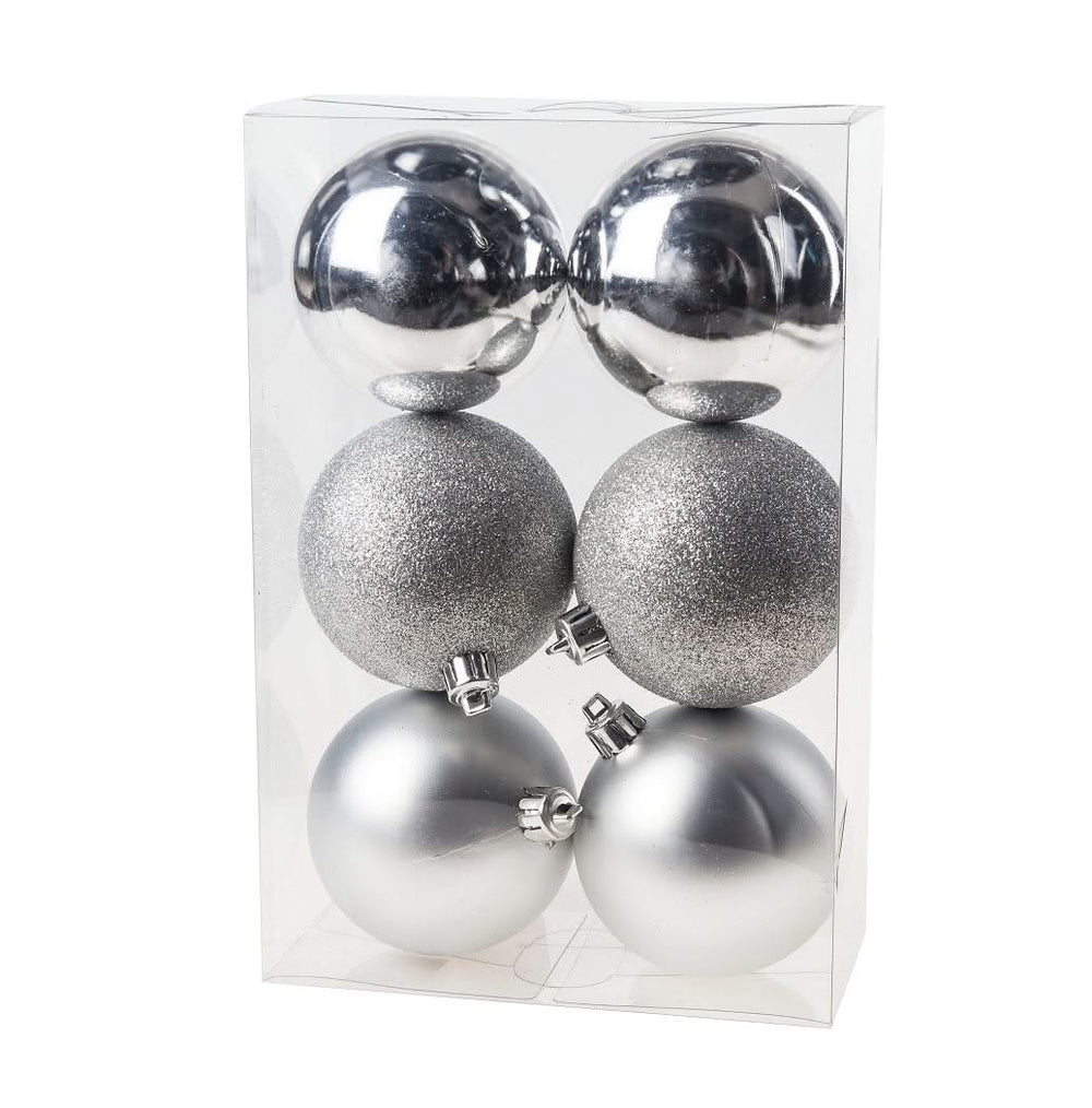 Boules de Noël Cosy @Home Argent ø 8 cm - 6 pièces