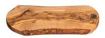 Planche de service Cookinglife Tunea - en bois d'olivier - avec écorce - 33 x 15 cm