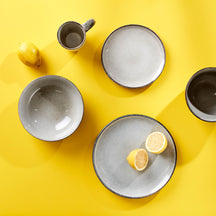 Assiettes creuses / Assiettes à pâtes ONA Freckles Grijs ø 19,5 cm - 4 pièces