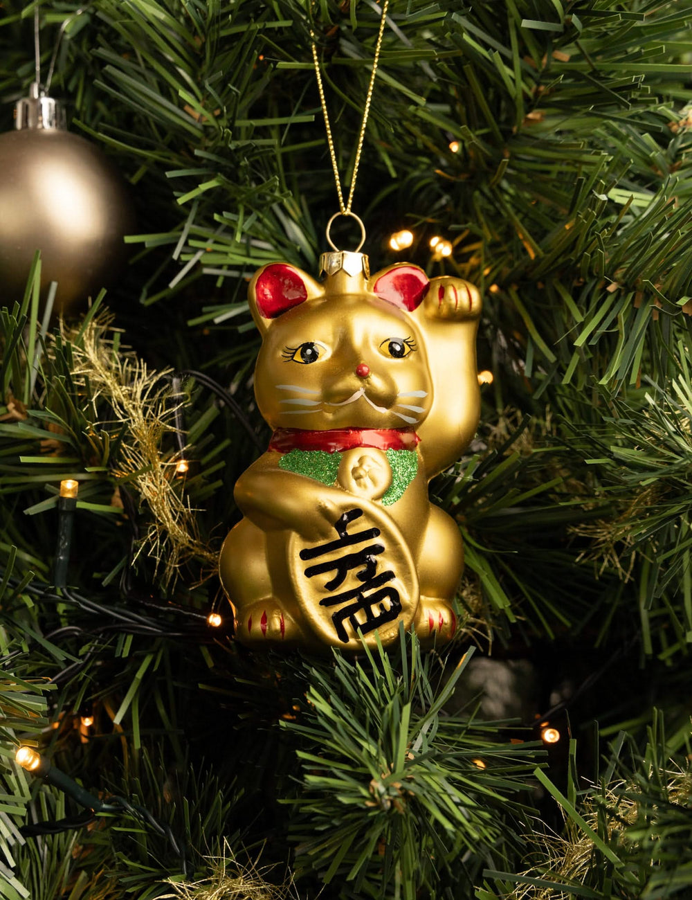 Boule de Noël Nordic Light Maneki Neko 10 cm