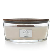 Bougie parfumée en ellipse WoodWick Miel Blanc - 9 cm / 19 cm